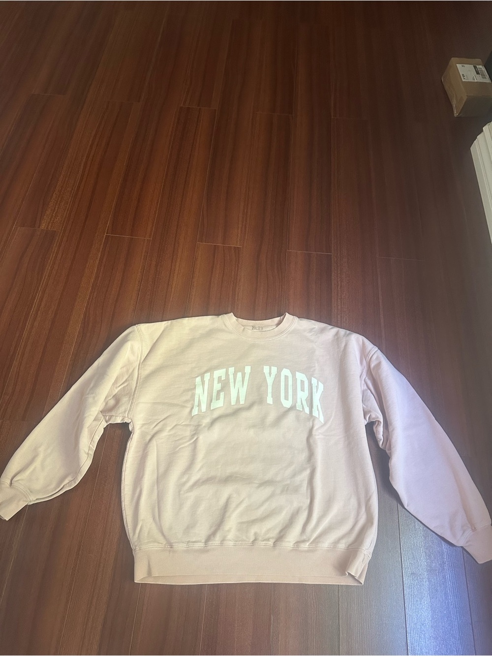 Brandy Melville Light Pink 'New York' Crewneck Sweatshirt